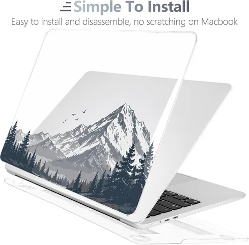 Vista 4 de Batianda Case for MacBook Air 15" 2026 M5 M4 M3 M2 Chip, Snow Mountain