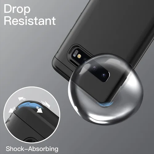 Vista 5 de JETech Funda resistente a prueba de golpes para Samsung Galaxy S10, funda protectora resistente de doble capa con absorción de golpes (negro)