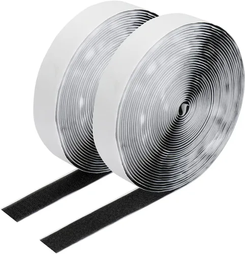 Vista 9 de 10 pies x 4.4 pulgadas de tiras autoadhesivas, cinta adhesiva de montaje de respaldo resistente de nylon, cintas de montaje de tela para costura
