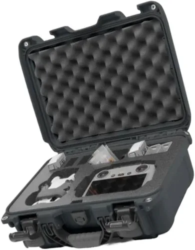 Vista 4 de Nanuk Funda protectora impermeable 915 para DJI Mini 4 Pro Fly More con sistema patentado de bloqueo PowerClaw (grafito)