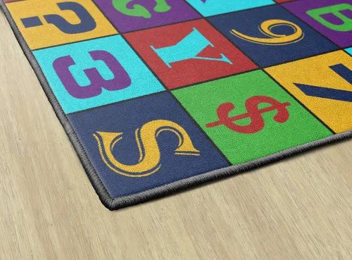 Vista 7 de Flagship Carpets Alfombra educativa con números del alfabeto Jumble para aula infantil o área de aprendizaje en casa, alfombra de habitación