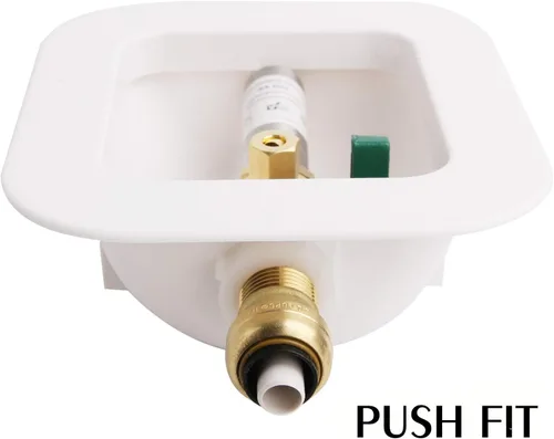 Vista 5 de Ice Maker Outlet Box with Water Hammer Arrestor Push FIT Connection, with Shutoff Valve (Pack of 2)