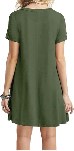 Vista 2 de TINYHI Vestido de túnica para mujer ajustado cómodo casual floral lindo