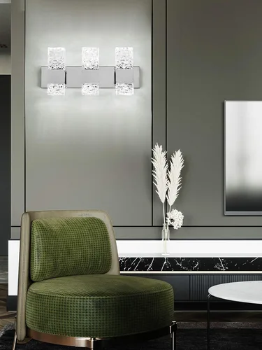 Vista 5 de Moderna lámpara LED para tocador de baño, acero inoxidable cromado, 3 lámparas de pared para iluminación de baño, Fuxture sobre espejo, 21.5