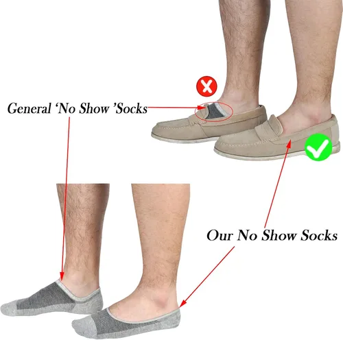 Vista 3 de Jormatt - Calcetines de algodón de corte bajo para hombre con agarres antideslizantes para hombre