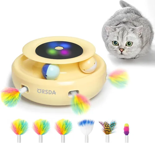 Vista 10 de ORSDA 6 PIEZAS Plumas de Repuesto SOLAMENTE Juguetes Interactivos para Gatos