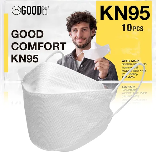 Vista 10 de Good Mask Co. Good Comfort KN95 - Mascarilla facial KN95 desechable, plegable, eficiencia de filtro del 95 %, máscaras faciales cómodas, máscaras