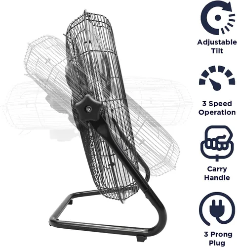 Vista 2 de MaxxAir HVFF Ventilador de suelo, 20 pulgadas, alta velocidad, UPS