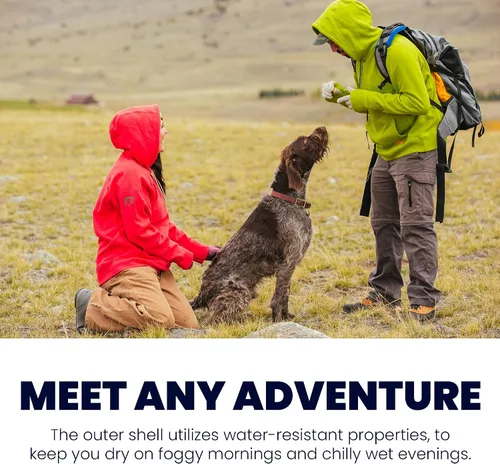 Vista 5 de RTIC Sudadera unisex impermeable con capucha de manga larga con capucha para hombres y mujeres, resistente al agua, ropa al aire libre