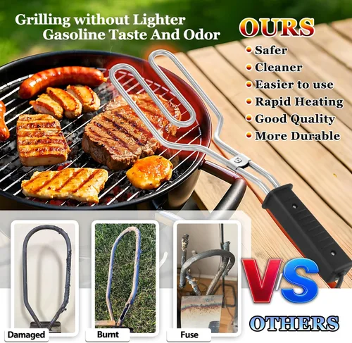 Vista 5 de Arrancador eléctrico de carbón de 650 W, encendedor de fuego para barbacoa, parrilla, chimenea, ahumador, fogatas, briquetas de encendido rápido