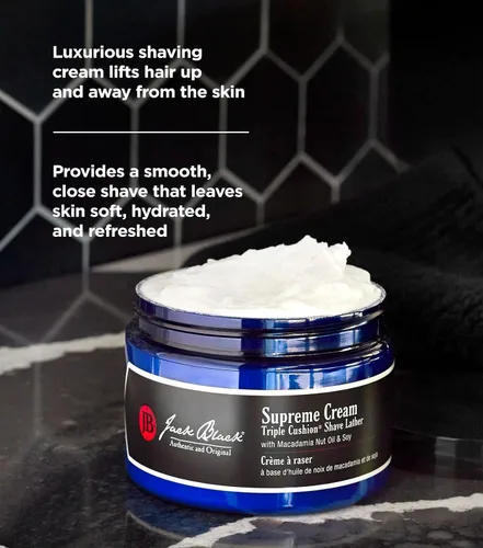 Vista 3 de Jack Black Supreme Cream Triple Cushion - Crema de afeitar para hombre, crema de afeitar para hombres, crema de afeitar para hombres, crema