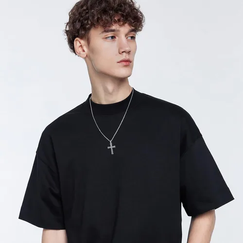 Vista 5 de Collar de crucifixión con colgante de cruz para hombres, de acero inoxidable, colgante de crucifijo religioso, joyería de cruz religiosa, regalo