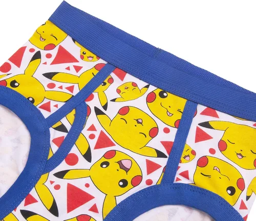 Vista 4 de Pokémon boys 100% Combed Cotton Underwear With Pikachu, Evee, Squirtle, Jigglypuff and More in Sizes 4, 6 and 8