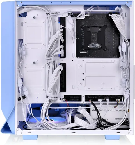 Vista 4 de Thermaltake Ceres 350 MX/Hydrangea Blue/Mid Tower/CT140 ARGB Fan*2/CT140 Fan*1/Panel frontal Mesh & TG/Conector oculto MB/CA-1Z3-00MFWN-00 Azul