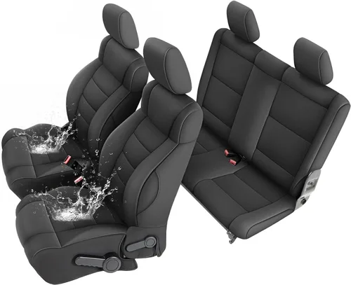 Vista 17 de GIANT PANDA Fundas de asiento de neopreno para Jeep Wrangler TJ (2003-2006), fundas de asiento impermeables de neopreno, acolchadas de espuma
