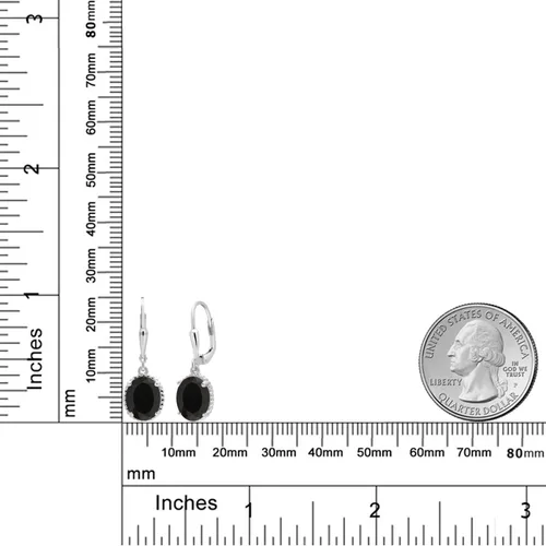 Vista 155 de Gem Stone King Aretes colgantes de gota para mujer, plata de ley 925, piedra natal ovalada de 0.354 x 0.276 in, joyería fina, regalos para ella