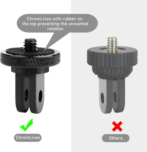 Vista 4 de ChromLives Soporte de trípode para cámara, adaptador de trípode de 1/4 de pulgada -20, trípode de montaje de conversión compatible con cámaras