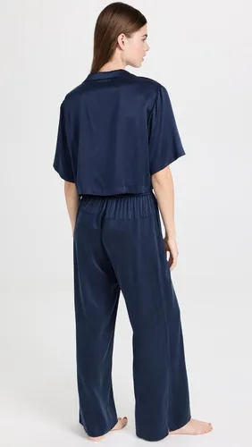 Vista 3 de Lunya Conjunto de pantalón de seda lavable de tiro alto para mujer
