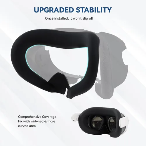 Vista 3 de Silicone Cover Set Compatible with Meta Quest 3 Accessories, Quest 3 Silicone Face Cover, VR Shell Cover,Quest 3 Touch Controller Grips