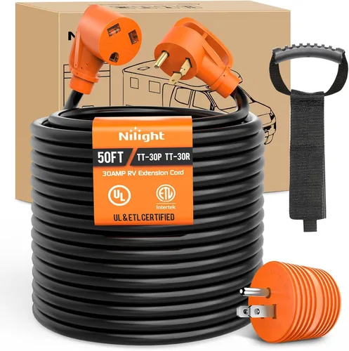 Vista 42 de Nilight Cable de Extensión para Secadora EV de 15 Pies 3 Clavijas 30 Amperios NEMA 10-30P 10-30R Cable de Extensiones Antiguas Servicio Pesado