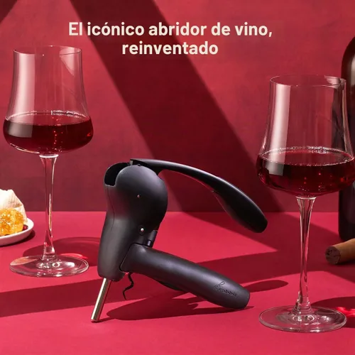 Vista 8 de Rabbit - Sacacorchos de palanca para vino con cortador de papel de aluminio incorporado Negro