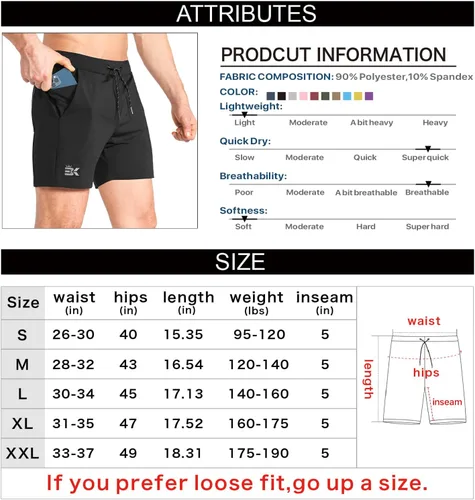 Vista 6 de BROKIG Pantalones cortos de gimnasio ligeros para hombre, pantalones cortos de entrenamiento atlético para hombre con bolsillos para culturismo