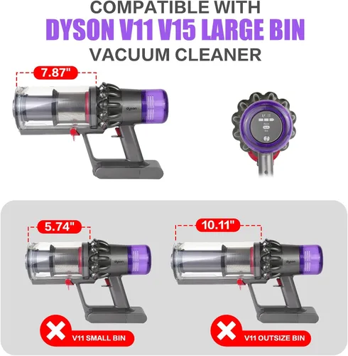 Vista 2 de Repuesto para cubo de basura V11 para colector de polvo grande Dys, incluido V11.V15.SV14.SV15.SV22, colector de polvo para aspiradoras. con filtro