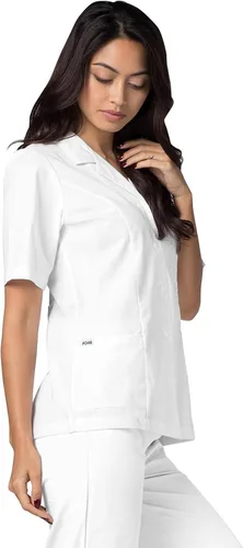 Vista 3 de Adar Universal Scrubs para mujer Cuello de solapa abotonado Scrub Top