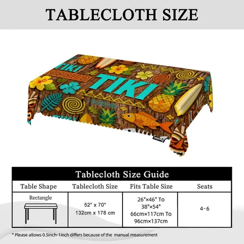 Vista 5 de Swono Mantel rectangular decorativo con patrón africano, exóticos geométricos de piñas, peces, mantel de poliéster para mesa de cocina para comedor