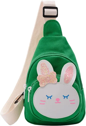 Vista 9 de Hiflyer Sling Bag - Mochila pequeña Kawaii con correa para el pecho, Conejito azul, Mochilas Sling