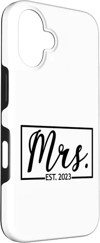 Vista 3 de iPhone 16 Mrs. Est. 2023 Casado luna de miel esposa señor a juego caso de boda