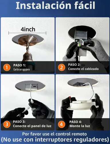 Vista 9 de HEKEE Luces LED empotrables empotradas, cambio de color, 4 pulgadas, luces de techo empotradas (paquete de 6)