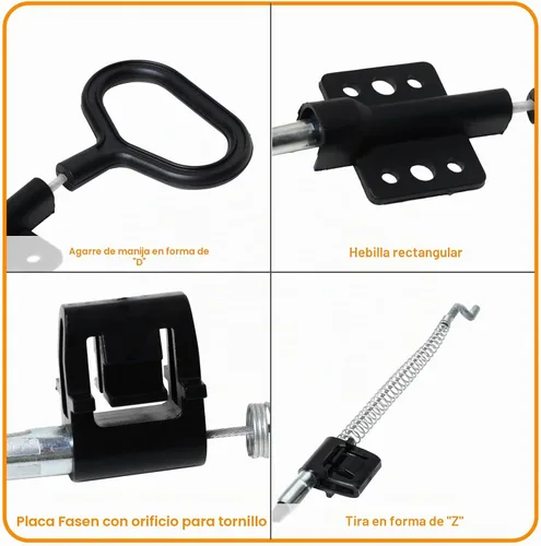 Vista 4 de Piezas de repuesto para cable reclinable, mango de liberación de anillo en D con punta en S para reparación de sofás y sillones reclinables 2 pzas