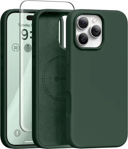 Vista 77 de GONEZ Funda magnética para iPhone 12 Case / 12 Pro Case, compatible con MagSafe, [protector de pantalla + protector de lente de cámara], funda
