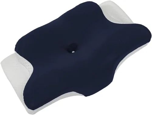 Vista 10 de Almohada cervical de espuma viscoelástica con contorno de mariposa, almohada ortopédica de apoyo para el cuello para dormir de lado y de espalda