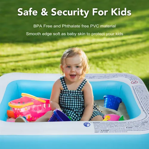 Vista 4 de Piscina inflable para niños, centro de natación familiar para niños, piscina de tamaño completo para niños, adultos, piscina fácil de configurar