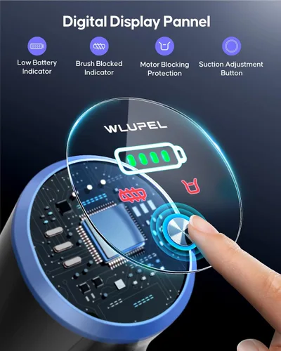 Vista 4 de WLUPEL Aspiradora inalámbrica, 30KPA 400W potente aspiradora de palo con batería desmontable de 45 minutos, aspiradora de mano ligera de 80000RMP