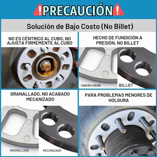 Vista 2 de Accesorios de Rueda Partes 2 Piezas Espaciadores de Rueda Fundidos a Presión 12mm 1/2" de Grosor Se Adaptan a Patrones de Pernos 5x135mm 5x139.7mm