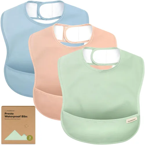 Vista 15 de KeaBabies - Paquete de 3 baberos impermeables para comer, ligeros, básicos