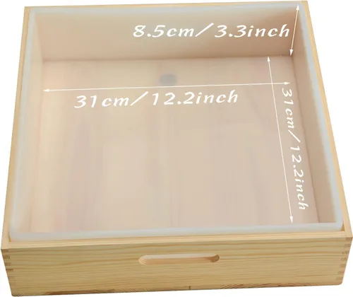Vista 6 de Moldes de jabón grandes, revestimiento de silicona rectangular de 8L/282 oz para molde de 18 barras con caja y tapa de madera, herramientas