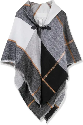 Vista 30 de Moss Rose Chal de viaje para mujer, capa tipo poncho de frente abierto para otoño e invierno