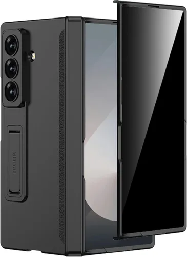 Vista 8 de Miimall Funda para Samsung Galaxy Z Fold 5 con protector de pantalla de privacidad, soporte ajustable integrado y protección magnética de bisagra