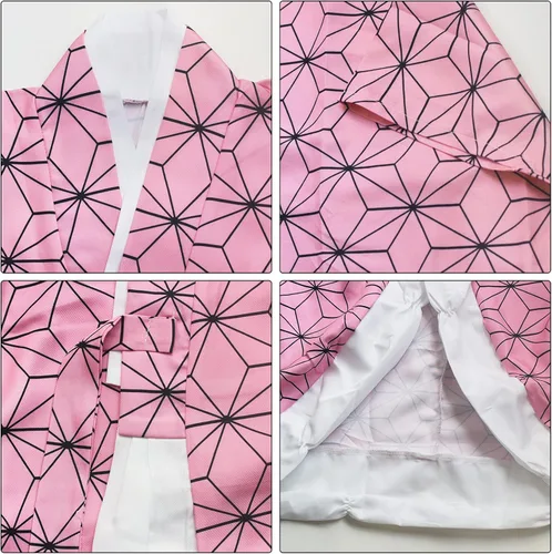 Vista 6 de Mukola Conjunto completo de kimono de anime para niños, traje de batalla para niñas, uniforme de capa de equipo, uniforme
