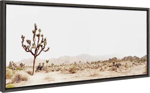 Vista 10 de Kate and Laurel Sylvie Lone Joshua Tree - Lienzo enmarcado para pared, diseño de Amy Peterson Art Studio, 18 x 40 pulgadas, natural, arte decorativo