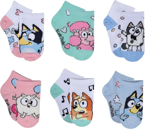 Vista 10 de Bluey 5 unidades de calcetines cortos para porristas Azul (paquete de 5)
