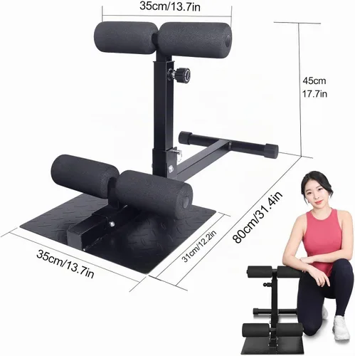 Vista 2 de INNOLIFE Sissy Squat Machine Adjustable Height, Protective Foam Thick Steel Fitness Home Gym
