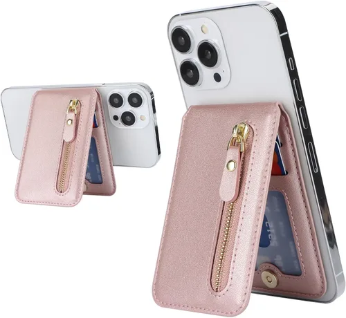 Vista 8 de Cavor Compatible con Apple Magsafe Wallet con soporte ajustable, cartera magnética para iPhone 17/16 Pro Max/15/14 Plus/13/12 Magsafe - Tarjetero