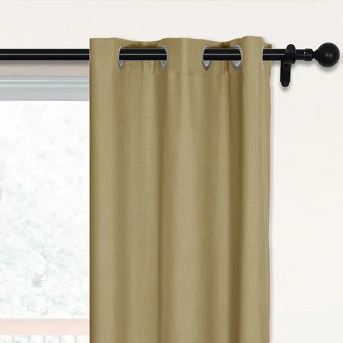 Vista 12 de Fcosie 38 pulgadas de ancho x 45 pulgadas de largo, cortinas de lino 100% opacas con revestimiento blanco, cortinas con aislamiento térmico, paneles