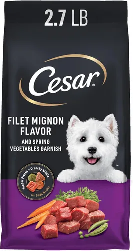 Vista 13 de Comida para perros de raza pequeña seca Cesar, Pollo Made in USA, Real chicken #1 ingredient, 26 essential nutrients, supports small breed health