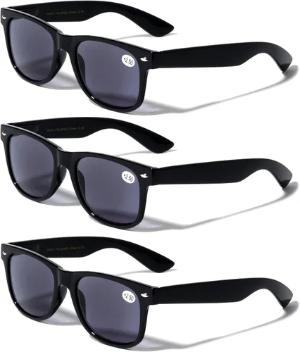 Vista 5 de 3 pares de lentes de sol de lectura clásicos de los años 80, lector tintado, no bifocal, unisex